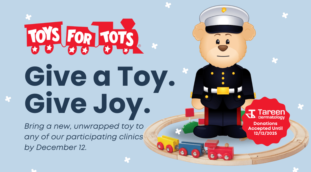 Toys for Tots drop-off location at Tareen Dermatology.